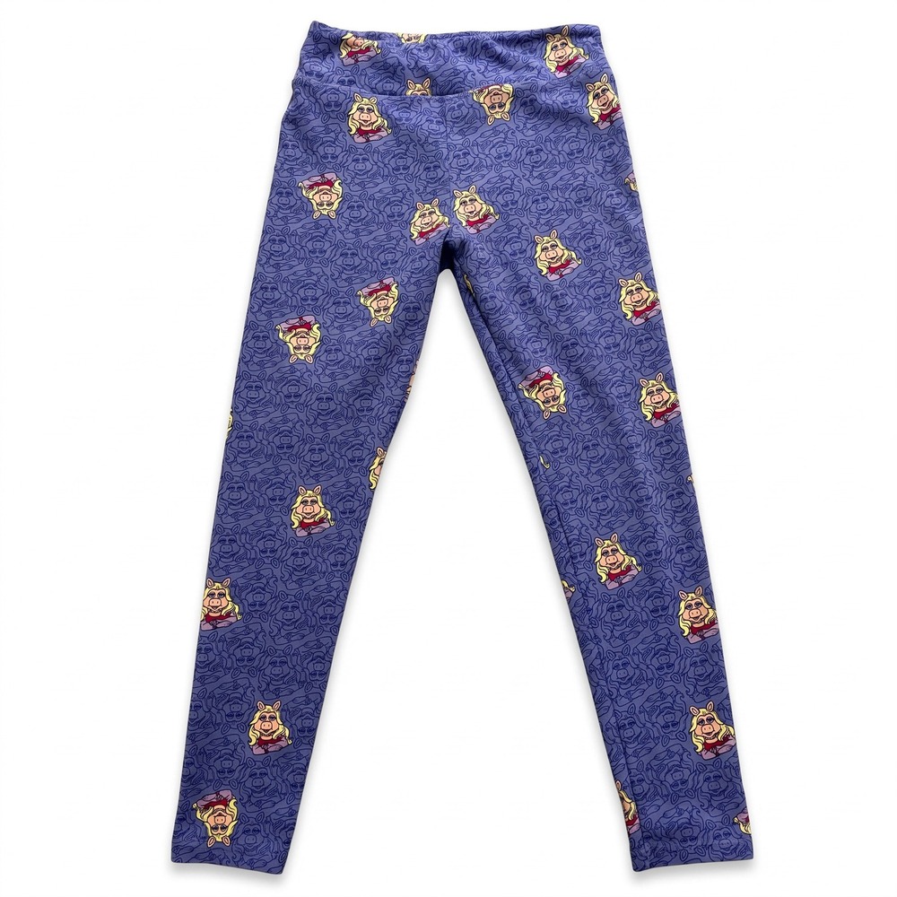 LuLaRoe Womens OS Purple Miss Piggy Muppets Leggings Casual Vintage Style
